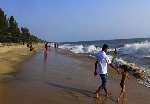 Expansive Sandy Shores and Rolling Coastal Waves in Kerala