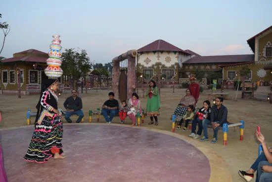 Traditional Rajasthani Cultural Village Dining and Folk Arts in Haryana