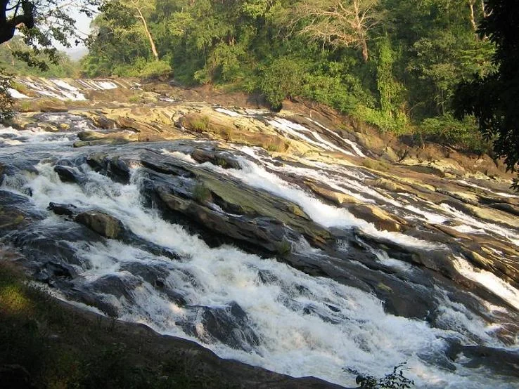 Vazhachal Falls and River Rapids in Athirappally Kerala