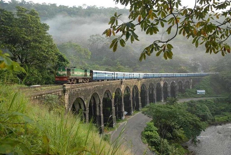 Historic 1877 Punalur Suspension Bridge Over Kallada River in Kollam