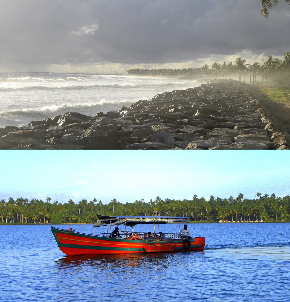Pozhikkara Estuary and Arabian Sea Beach Sandbar