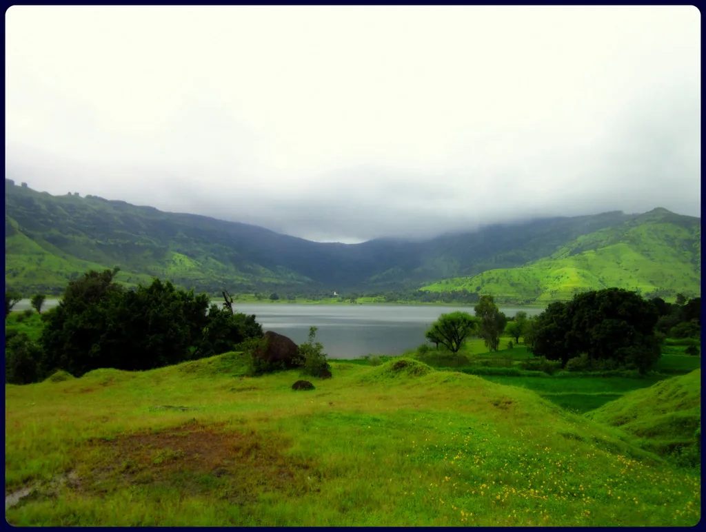 Dhom Dam Reservoir and Sahyadri Foothills in Wai