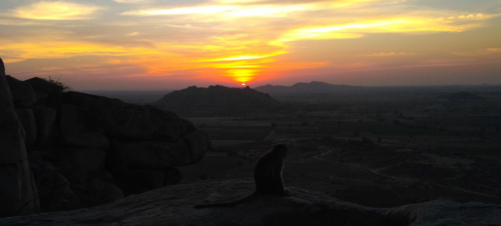 Sunset across Granite Hills Tekkalakote