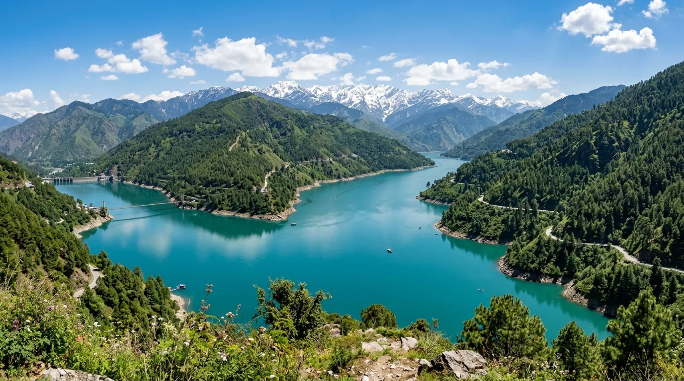 Chamera Lake Boating Reservoir Near Dalhousie