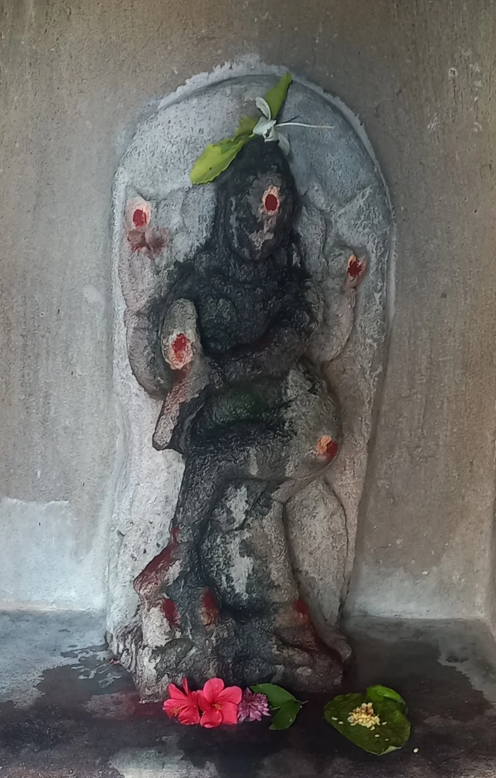 Nataraja relief carved inside the Bhimeswara temple complex