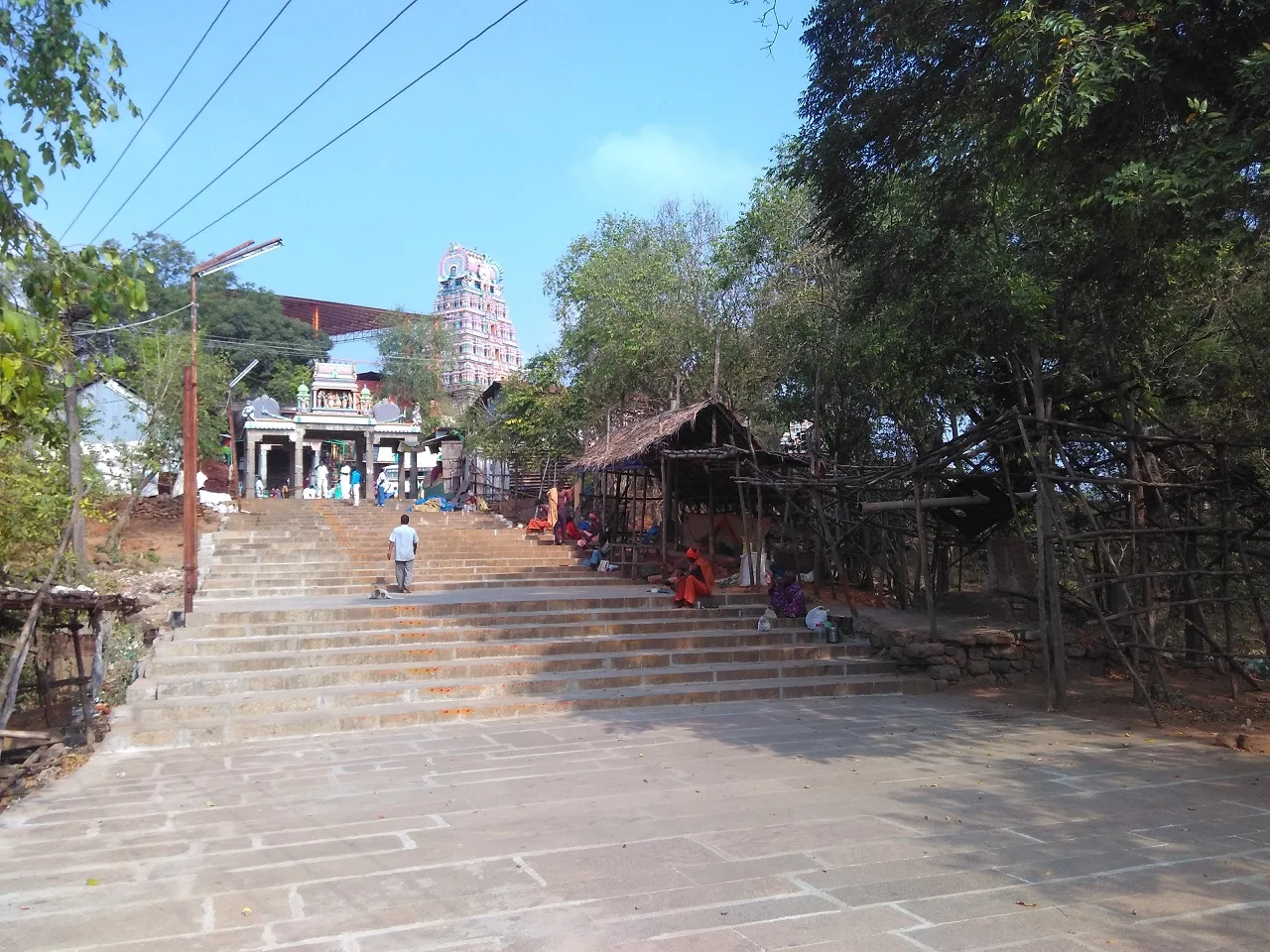 Hilltop view of the Mailam Murugan Temple shrine