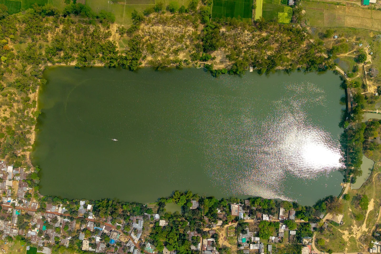 Historic 11th-Century Tapan Dighi Lake and Sena Dynastic Water Reservoir